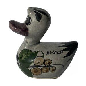 Vintage Mexican Tonala Duck Hand Painted Souvenir Gift-Goth Edition
